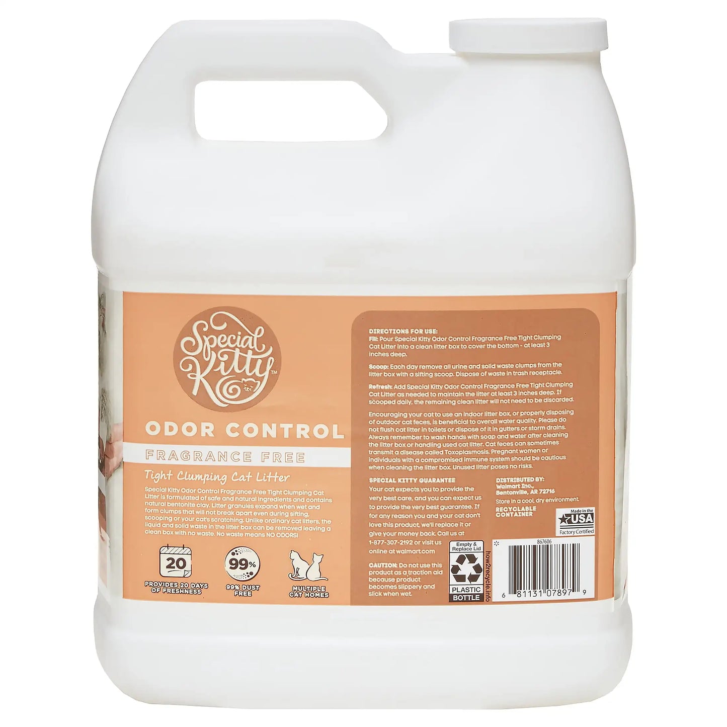 (3 pack) Scoopable Tight Clumping Cat Litter, Fragrance Free, 14 lb