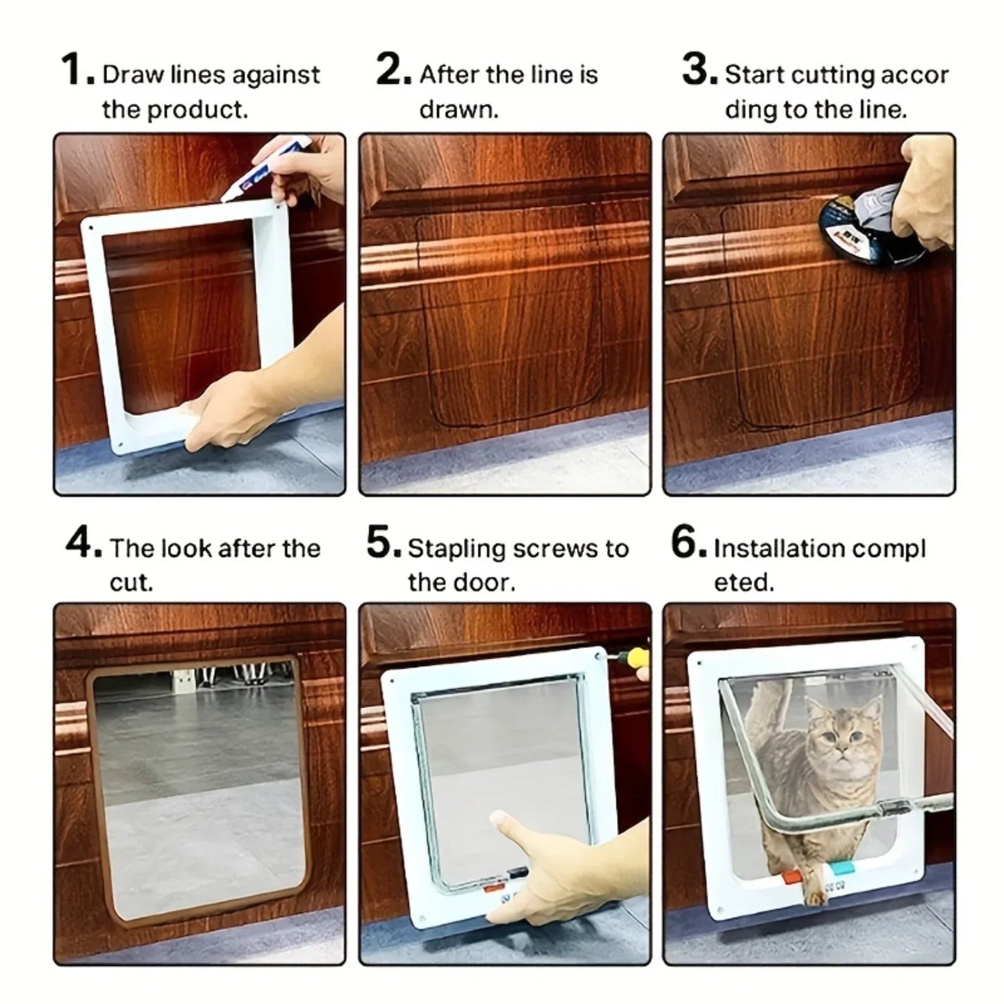 Dog Cat Flap Door With 4 Way Security Lock Flap Door For Small Dog Cats Kitten