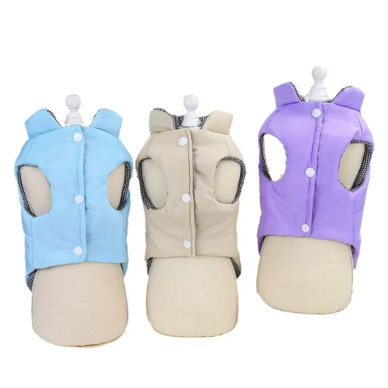 Dog Winter Clothes Puppy Warm Jacket Pet Coat for Small Medium Dogs Cats with D-ring Vest Chihuahua French Bulldog Costumes