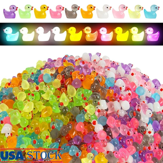 Luminous 1000Pcs Mini Resin Duck Figurines For Garden Decor