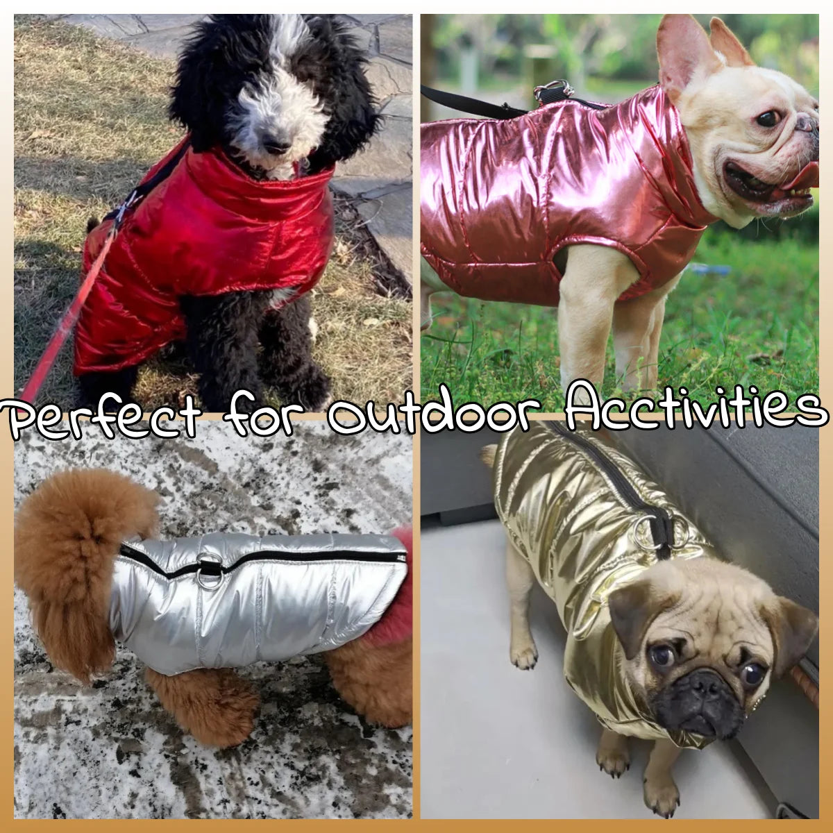 Warm Dog Clothes For Winter Outdoor Waterproof Pet Vest Coat For Small Medium Dogs High Neck Pets Jacket Chihuahua Bulldog Parka