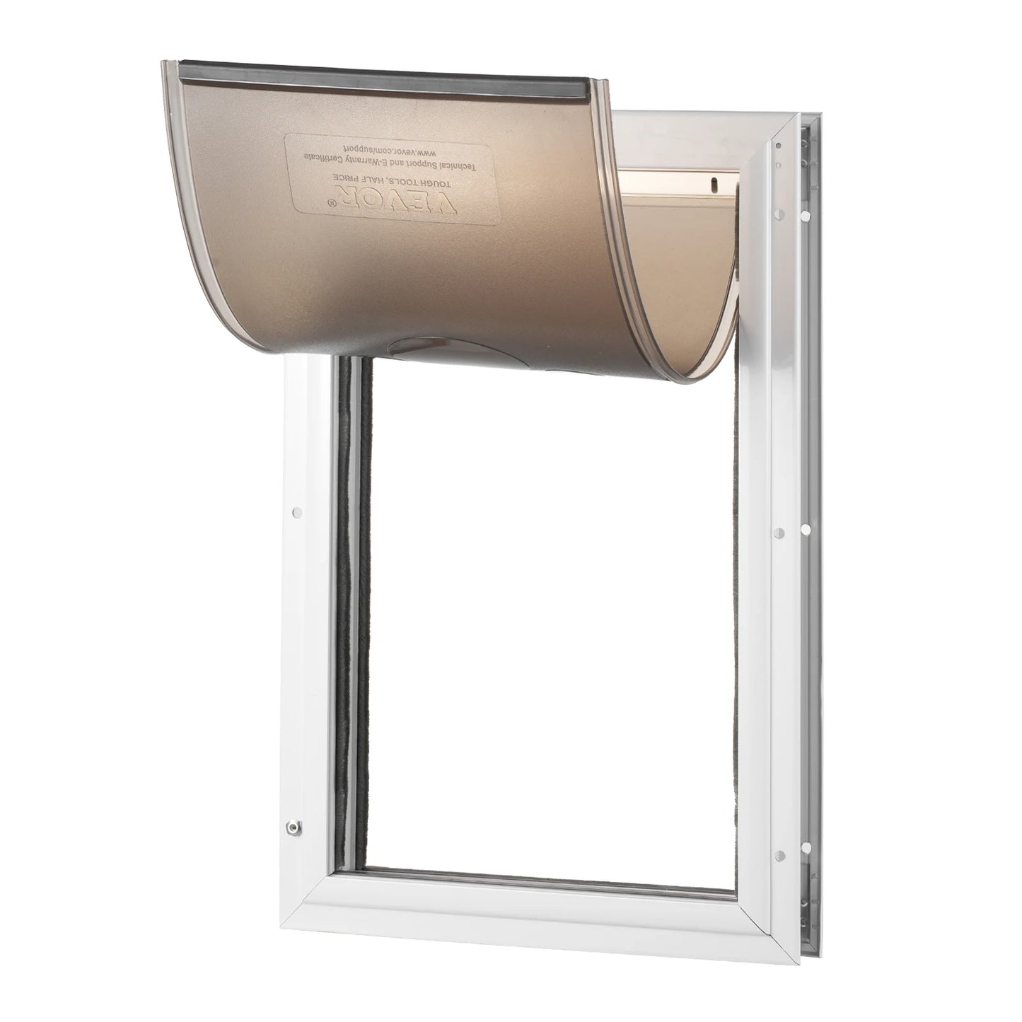 SucceBuy Pet Door Aluminum Frame with Lock and Flap System Weatherproof Doggy Door Easy to Install in Interior or Exterior Doors