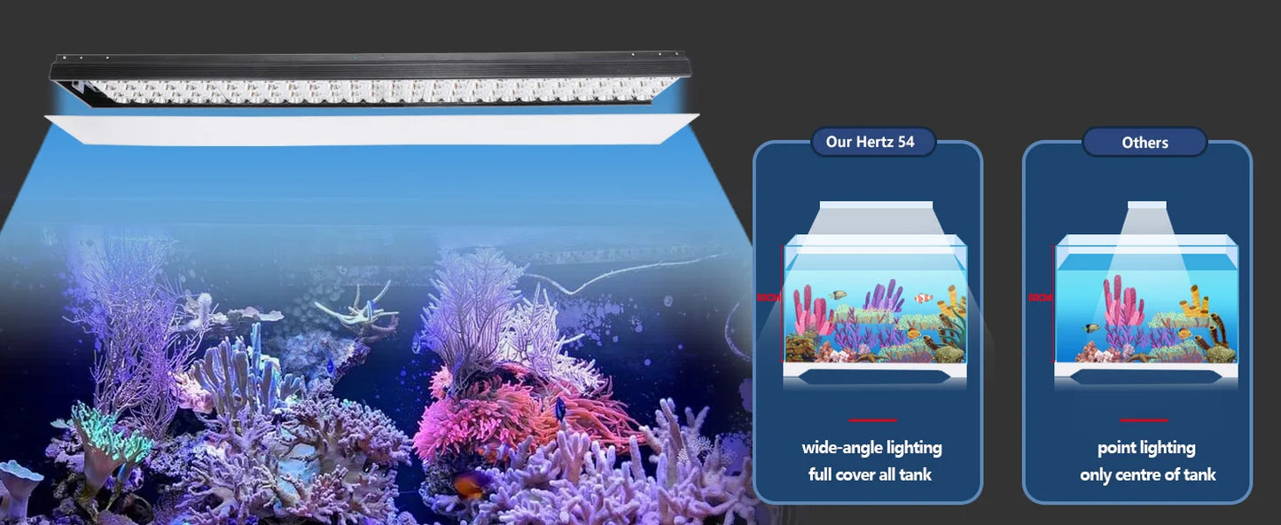 PopBloom H54 WiFi Dimmable LED Aquarium Light, Smart App Control, Suitable for 60-80cm Fish Tanks (With Arm Kit)
