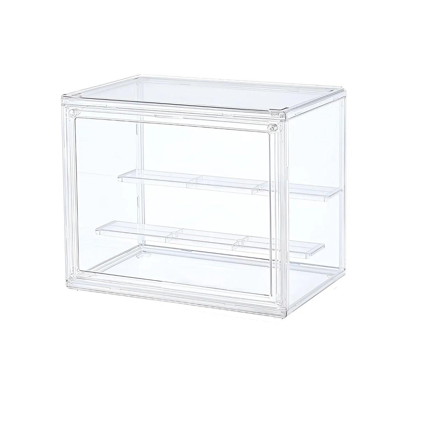 Clear Display Box Stackable Plastic Dustproof Storage Bins Figures Display Collectibles Bag Cosmetic Show Case with Interlayers