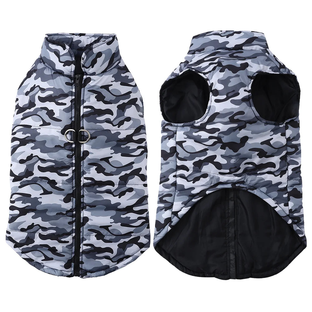 Winter Dog Clothes Coat Waterproof Large Dogs Jacket 4-6XL Camouflage Print Warm Windproof Labrodor Golden Retriever Clothing