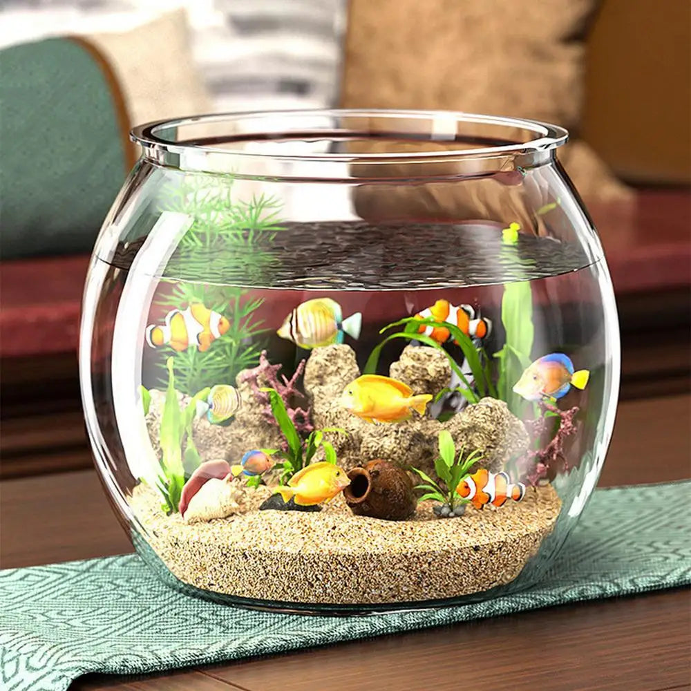 1pcs PET Clear Round Fish Bowl Aquarium Keeper Tank Vase Pot For Snow Living Room Tabletop Ecologicals Fish Tank Decoration