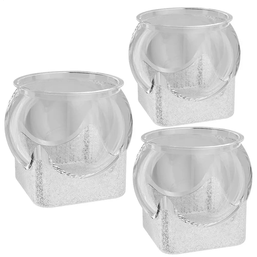 Ultra Clear Round Fish Bowl Plastic Removable Desktop Fish Tank 360-Degree View Desktop Small Aquarium Tabletop Ornament