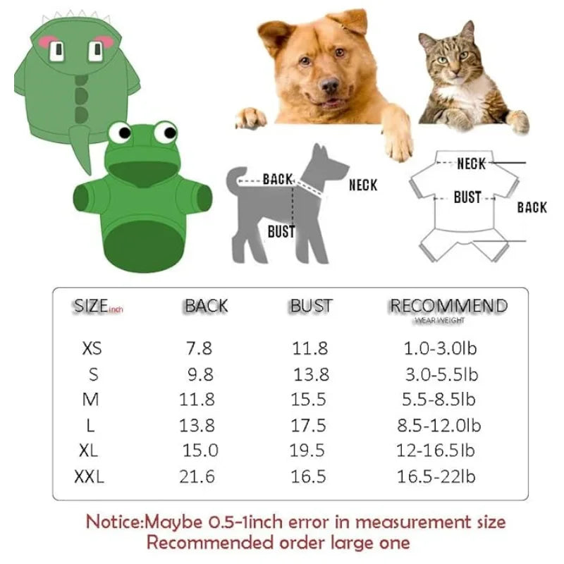 TONG Pet Dog Cat Hoodie Christmas Sweater Cold Weather Warm Coat for Puppy Small Dog Halloween Party Costume Cute Hoodie