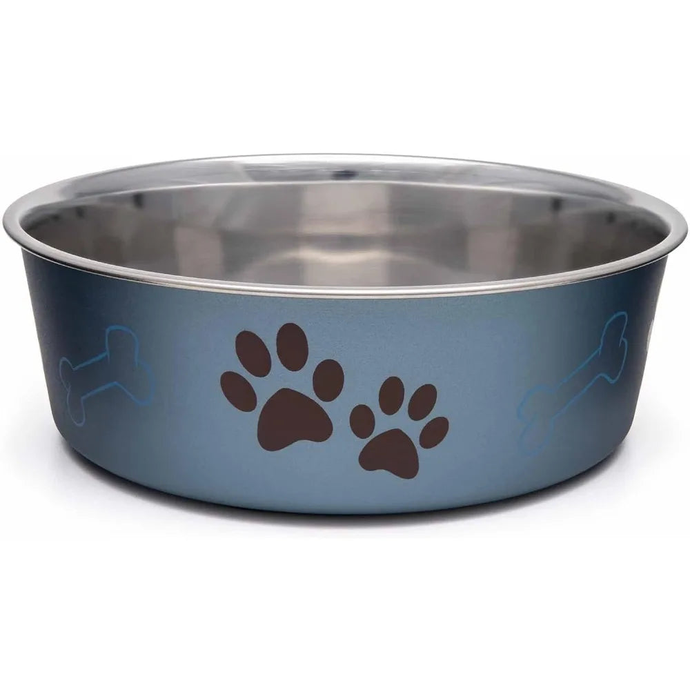 Bella Dog Bowls- Stainless Steel Dog & Cat Bowls - Spill Proof Dog Food Bowl, Cat Bowl, Puppy Essentials & Pet Supplies Great f