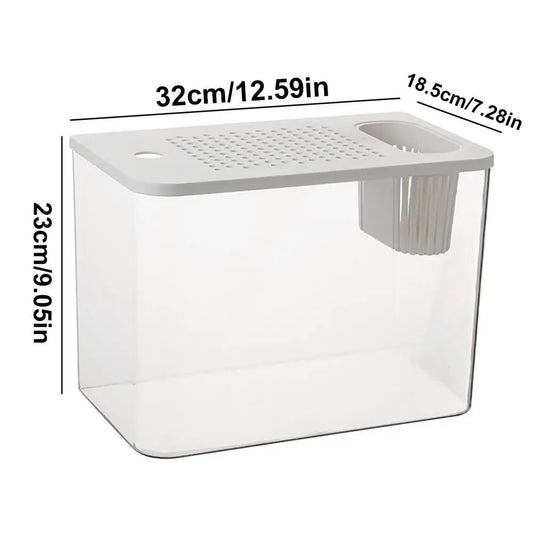 Betta Aquarium Tank Transparent Turtle Tank Aquarium Fish Bowls Small Aquariums Decorative Compact Tank For Turtle Breeding