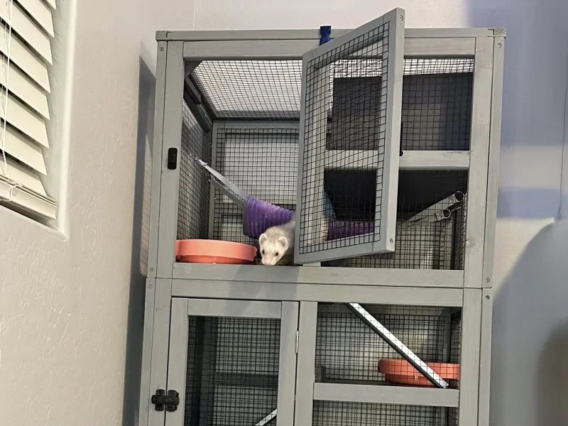 5-layer Small Animal Cage, Suitable for Chinchillas, Hedgehogs, Squirrels, Chameleons, Lizards, Gerbils, Bite-proof