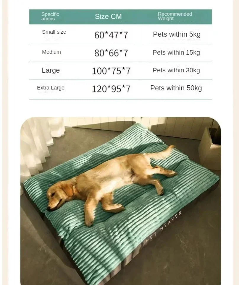 Dog bed corduroy dog sofa plush bed detachable easy clean warm floor mat for sleeping breathable washable pet sleep dog supplies