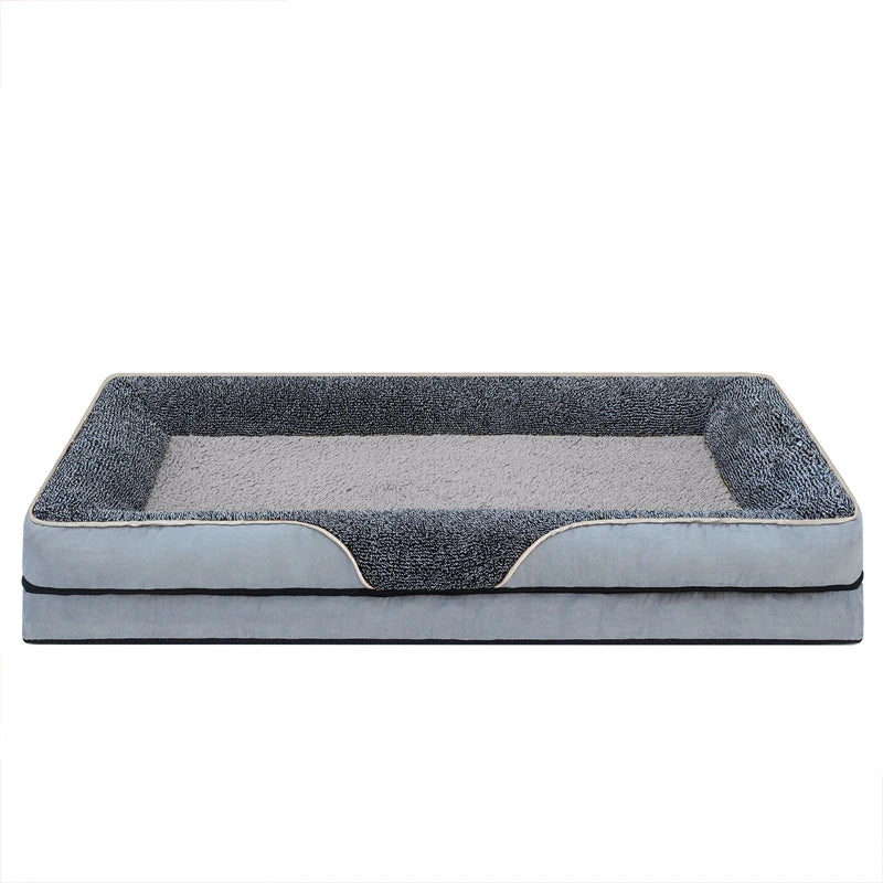 Removable washable pet dog sofa and dog bed for all seasons, pet bed sofa, comfortable and soft cat sofa bed with raised edges,