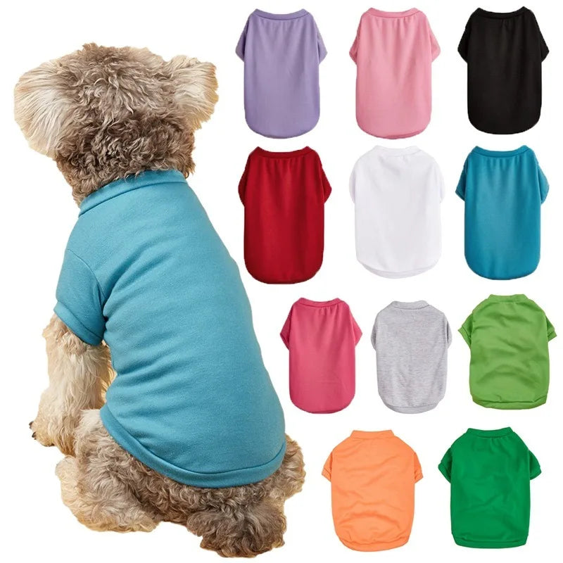 Breathable Dog T-shirt Solid Comfortable Thin Vest for Yorkshire Terrier Cute Summer Pet Clothes Dog Vest Pet Supplies