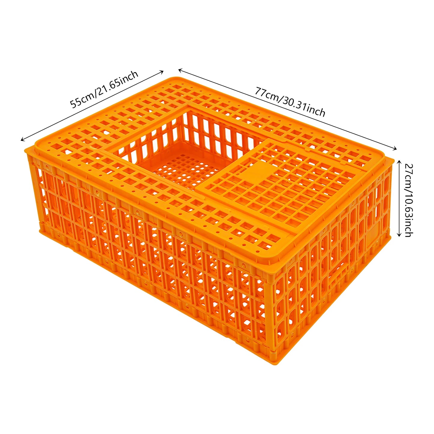 Plastic Chicken Transport Cage Stackable Poultry Crate Ventilated Farm Animal Carrier for Chickens Ducks