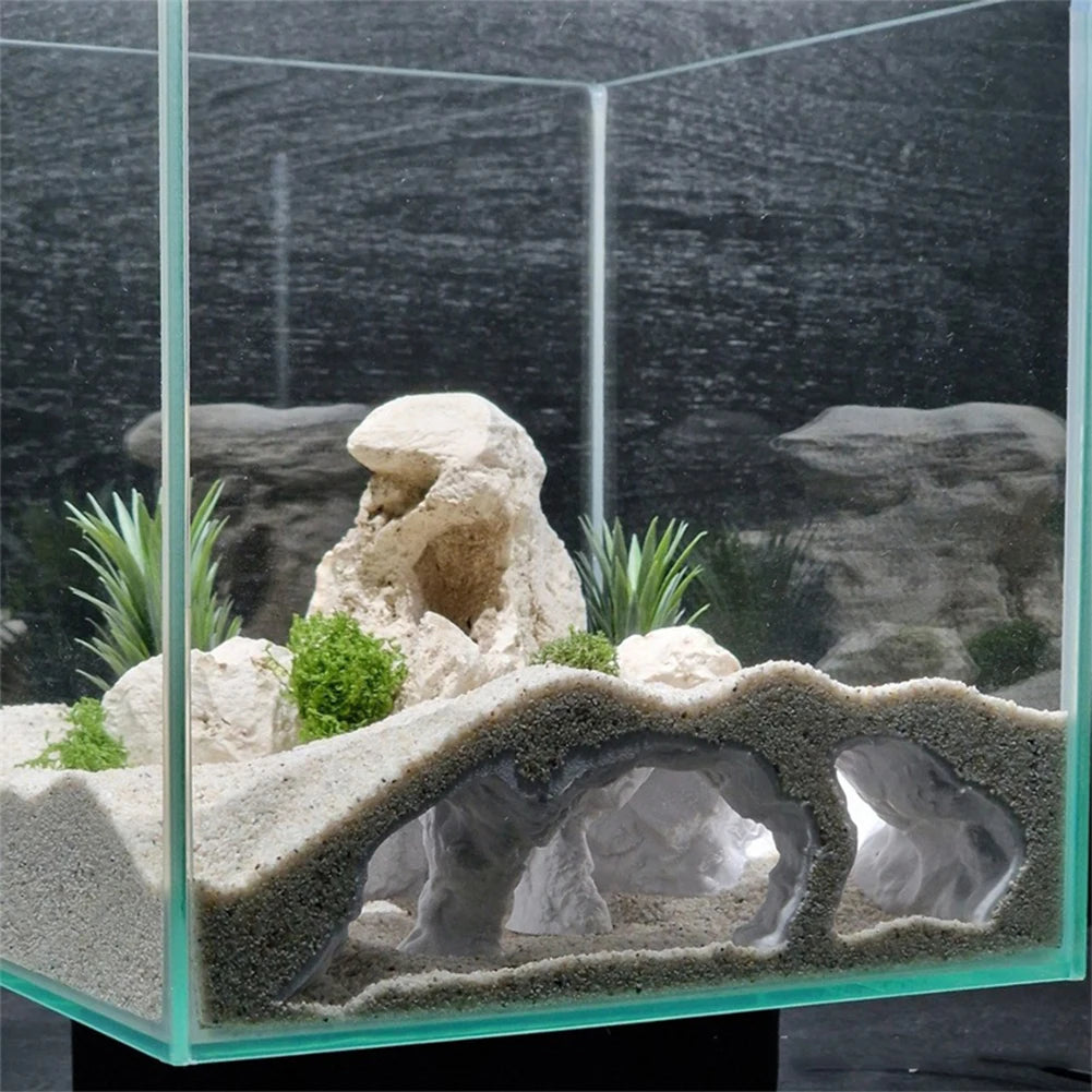 3D Printed Fish Tank Accessories Underground Tunnel Cave Fish Hideout Decor for Cherry Shrimp Chili Rasbora Hermit Crab