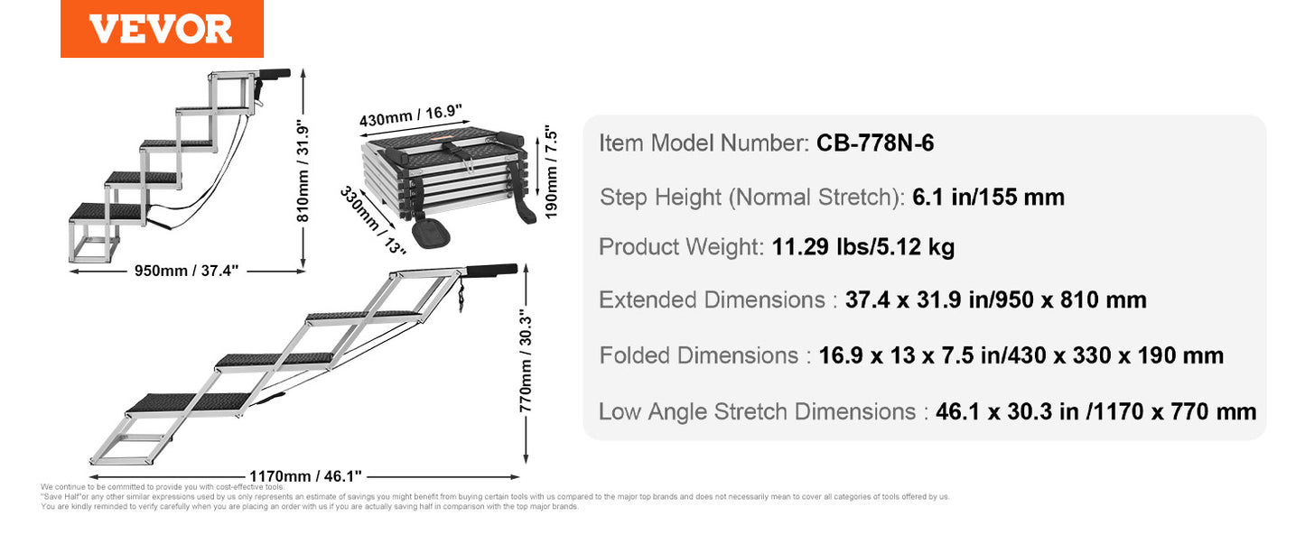 SucceBuy Dog Stair for Cars Wide Dog Car Steps Folding Portable Pet Steps Lightweight Aluminum for Car SUV and Truck 150 lbs
