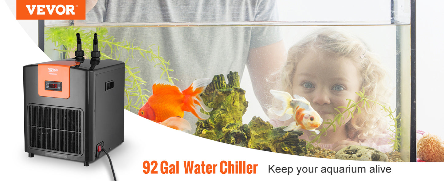 VEVOR Aquarium Chiller 0.25/0.33/0.1/1.5HP Hydroponic Water Chiller Quiet Refrigeration Compressor for Fresh Water Fish Tank